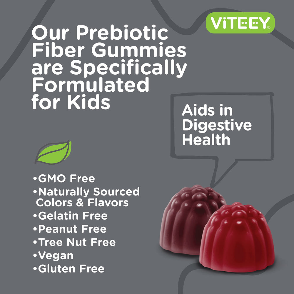 Viteey gummies are vegan, gluten-free, with natural colors and flavors.