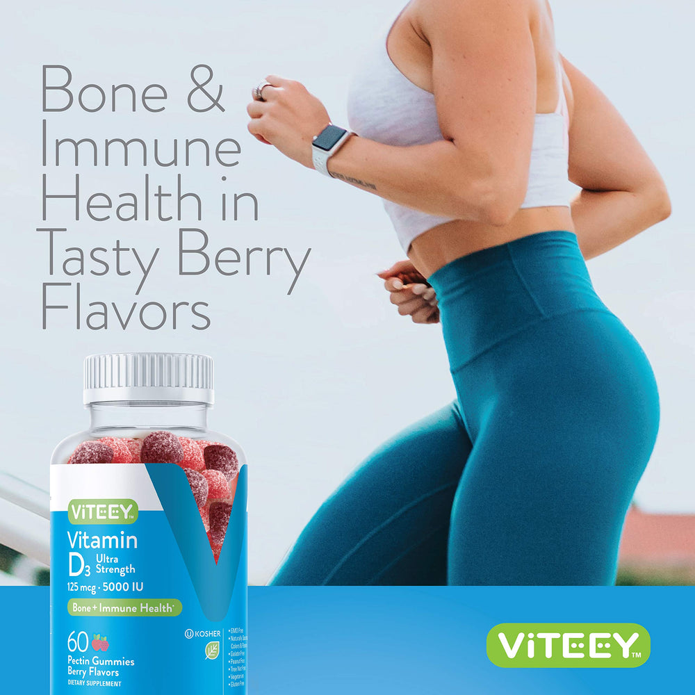 Viteey Vitamin D3 Gummies on-the-go pouch for travel-friendly daily intake