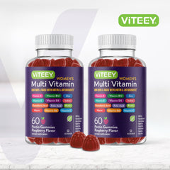 Berry-flavored gummies pour highlights tasty daily nutrition on the go.