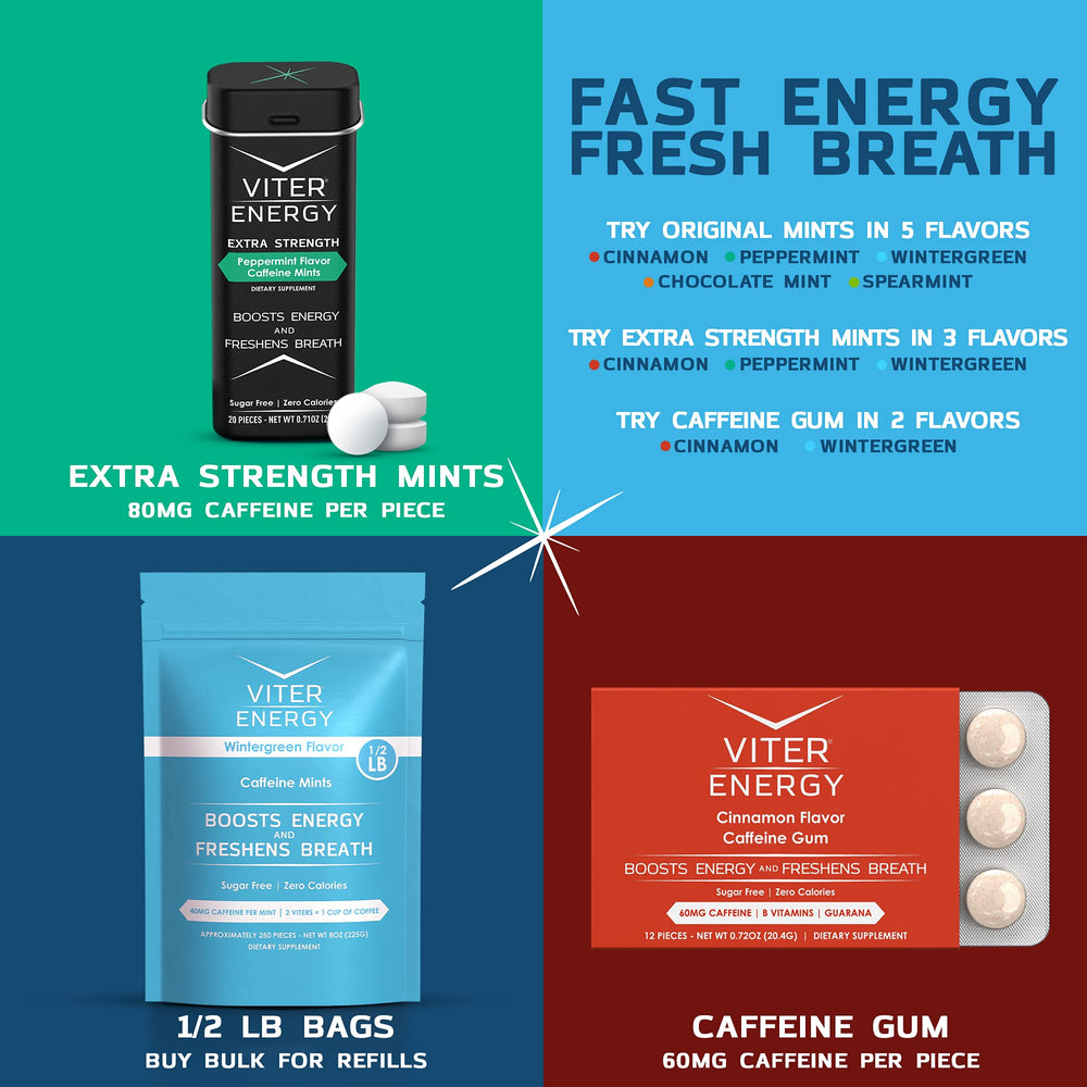 Viter Energy mint texture close-up reveals smooth chocolate coating.