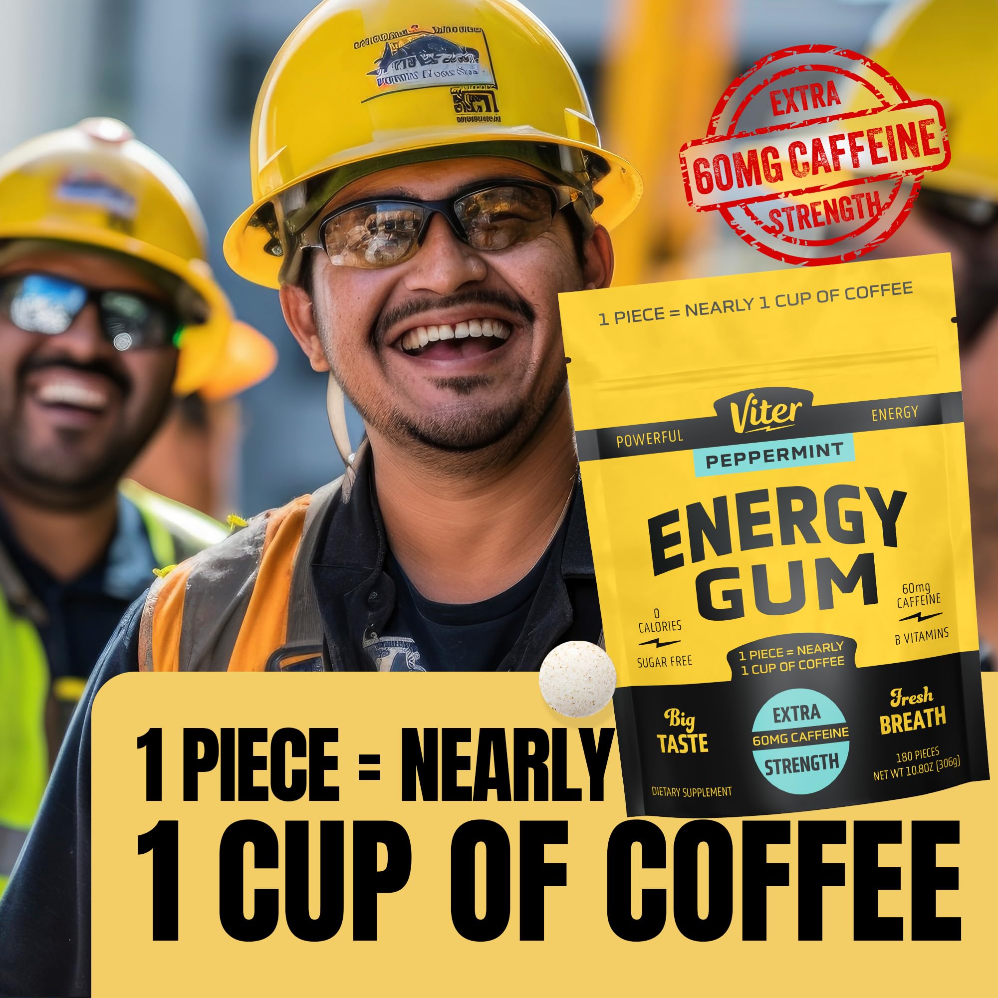 Viter Energy gum tucked in pocket for quick focus during busy commutes.