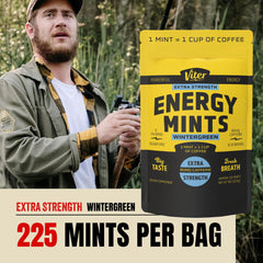 Viter Energy wintergreen flavor close-up with refreshing taste.