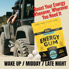 Viter Energy gum at a workstation provides quick energy between tasks.