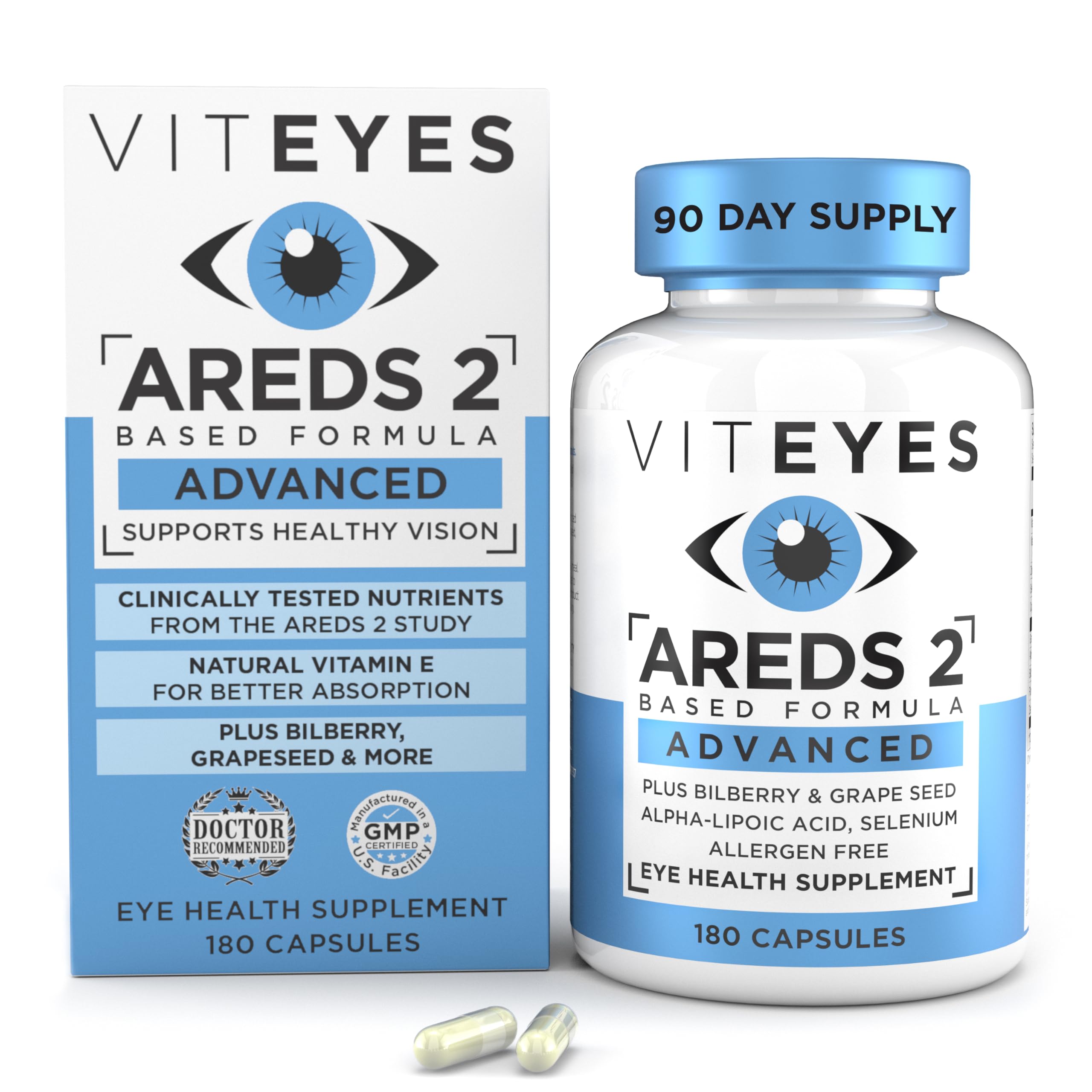 Viteyes AREDS2 Advanced bottle front promoting macular health support