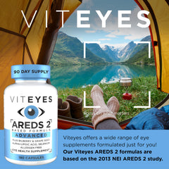 Viteyes AREDS2 capsules closeup with lutein and zeaxanthin for eye health