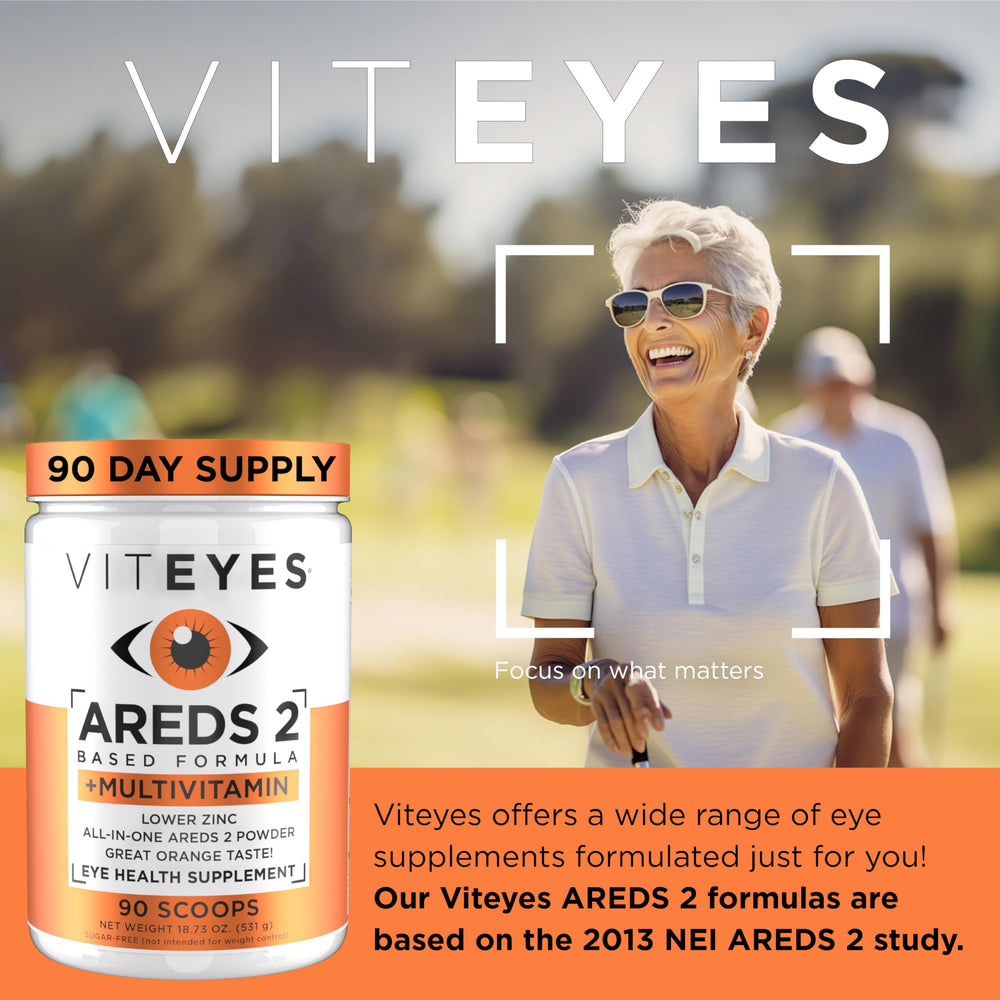 Viteyes AREDS 2 daily scoop showing convenient pill-free intake