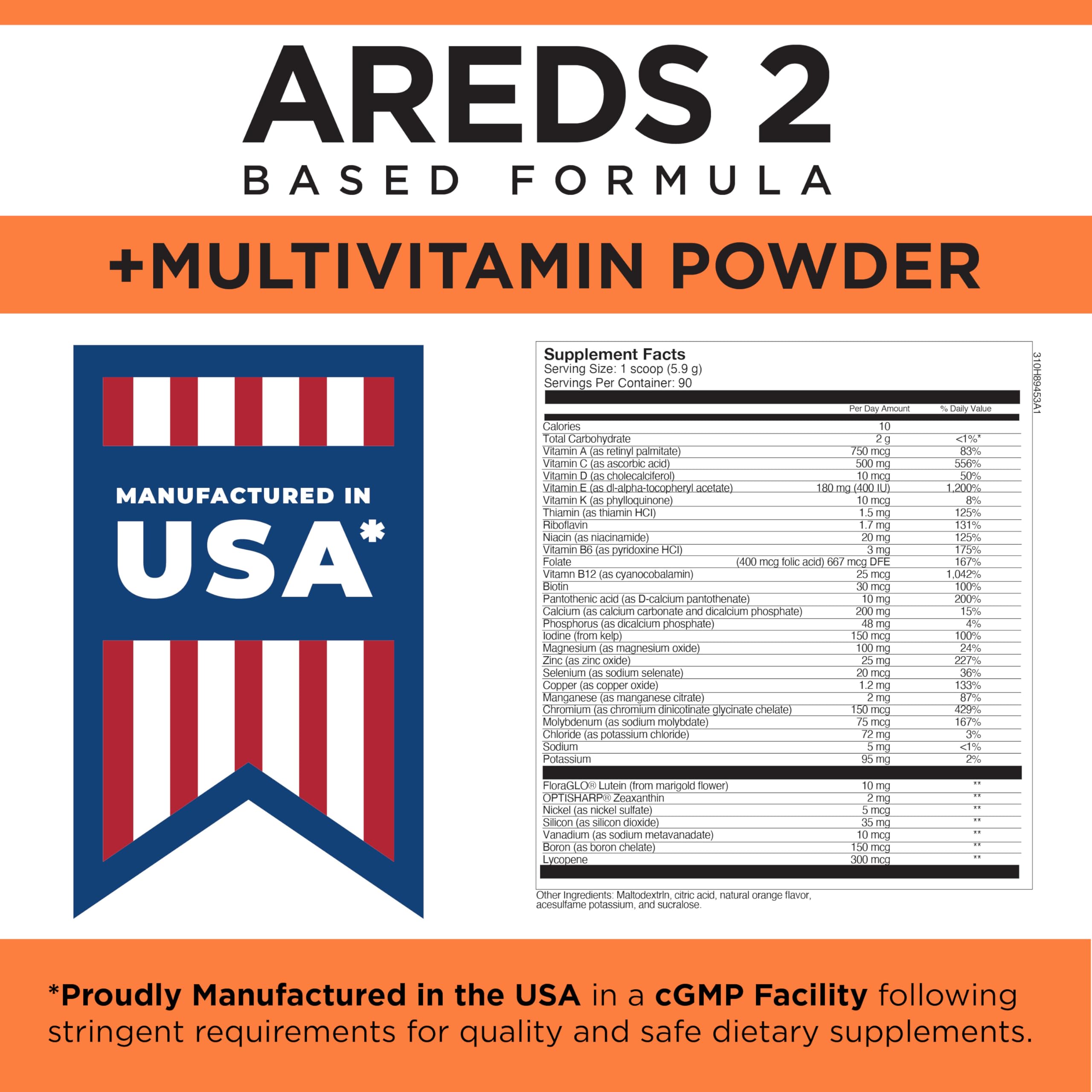 Viteyes AREDS 2 powder dissolving in a glass of water