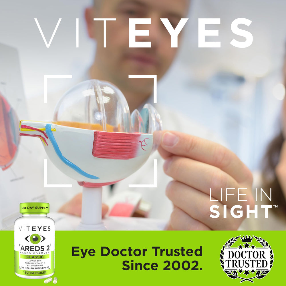 Nutritional facts panel on Viteyes AREDS2 bottle for transparency