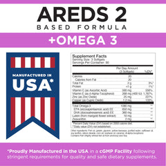 Ingredients panel graphic for Viteyes AREDS2 Omega-3 softgels