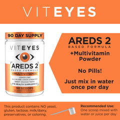 Viteyes AREDS 2 orange flavor powder dissolves in water