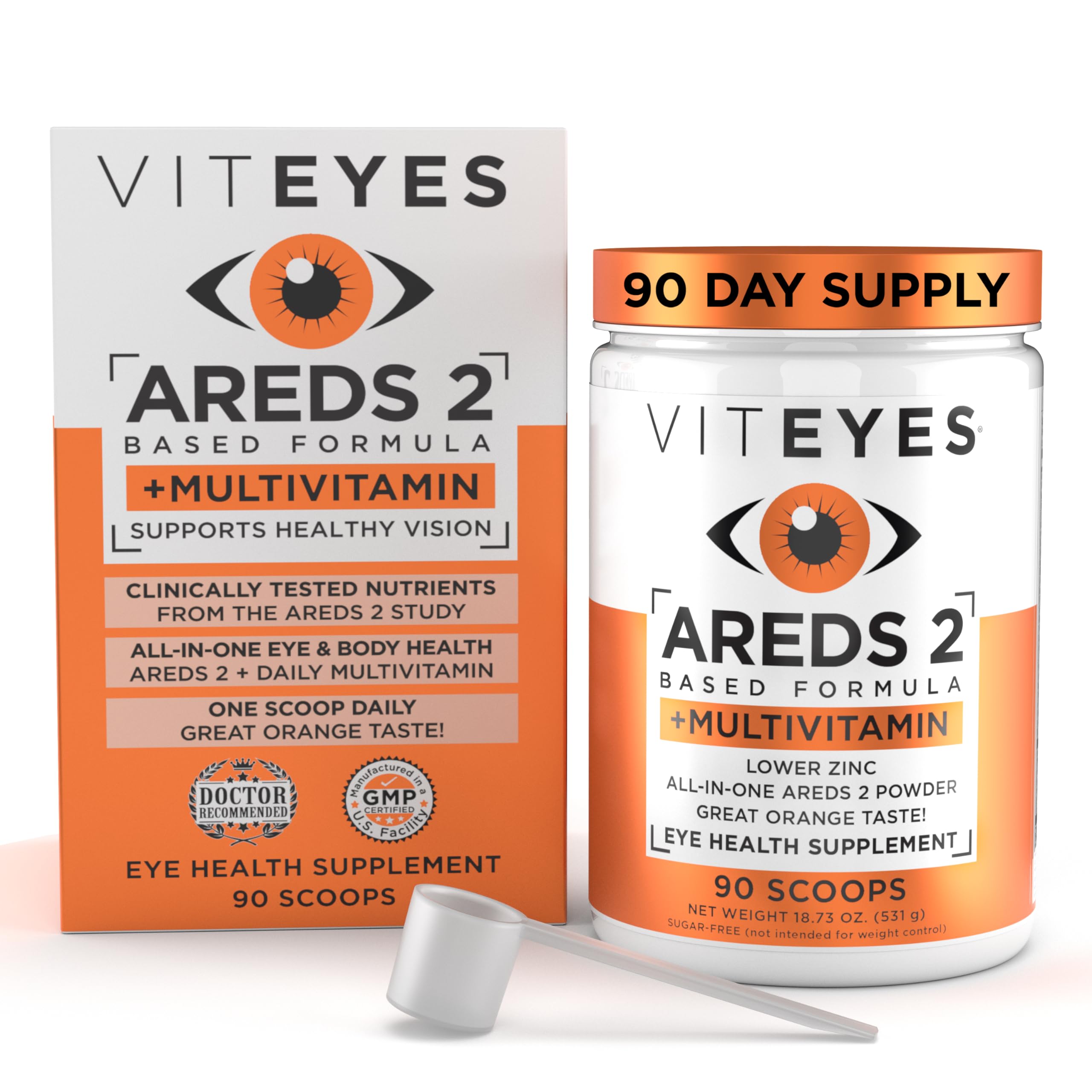 Viteyes AREDS 2 powder tub for daily eye health support