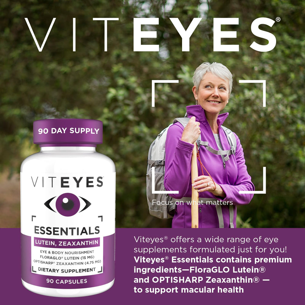 Close-up of Viteyes Essentials capsules for daily eye nutrition