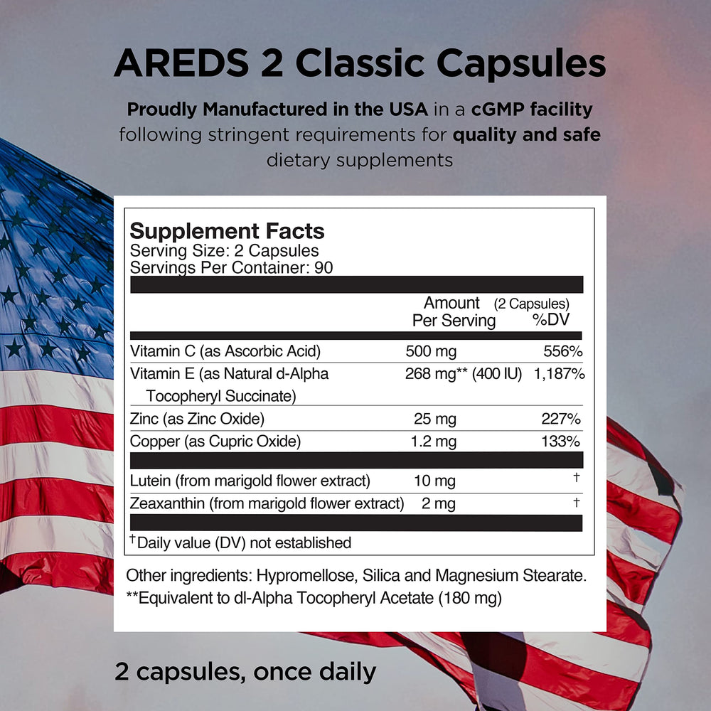 Viteyes USA-made manufacturing badge on vitamin bottle.