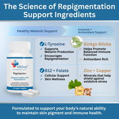 Vitilox Pigmenta+ bottle front features clean packaging and branding.