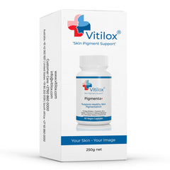 Vitilox Pigmenta+ capsules ready for daily vegan supplementation.