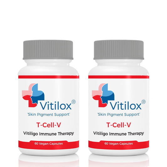 Vitilox T-Cell-V capsules bottle close-up highlighting packaging for immune support