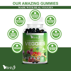 VITINITY Super Greens ingredients like spirulina and chlorella on label.