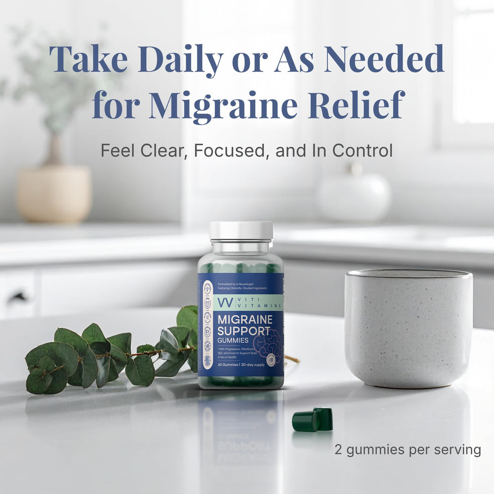 Two gummies daily on the go for consistent head comfort and energy balance