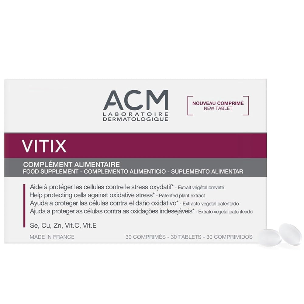 Vitix ACM bottle with tablets for easy daily supplementation.