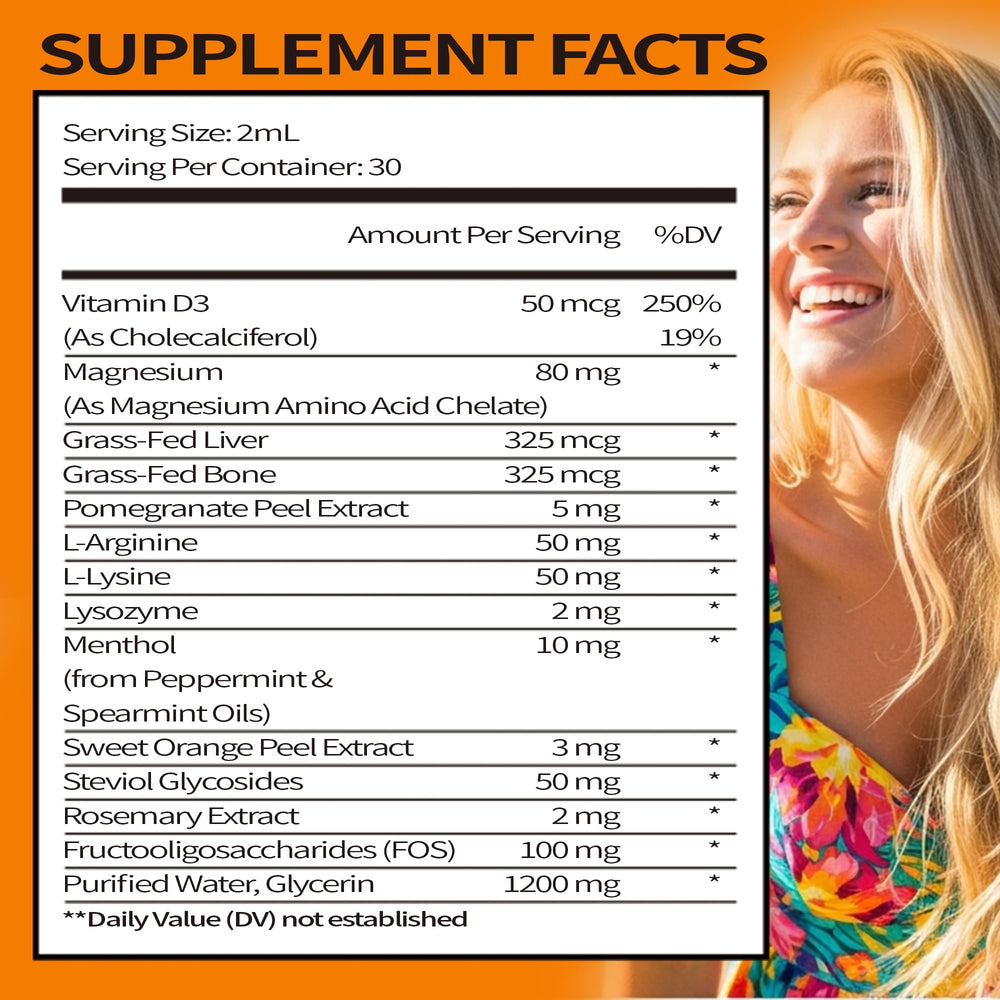 Daily routine visuals with VitaLumina Gum Restore Drops imply improved gum comfort and confidence after meals.