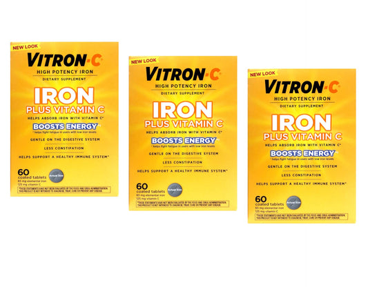 Vitron-C high-potency iron 65mg tablet for steady energy support