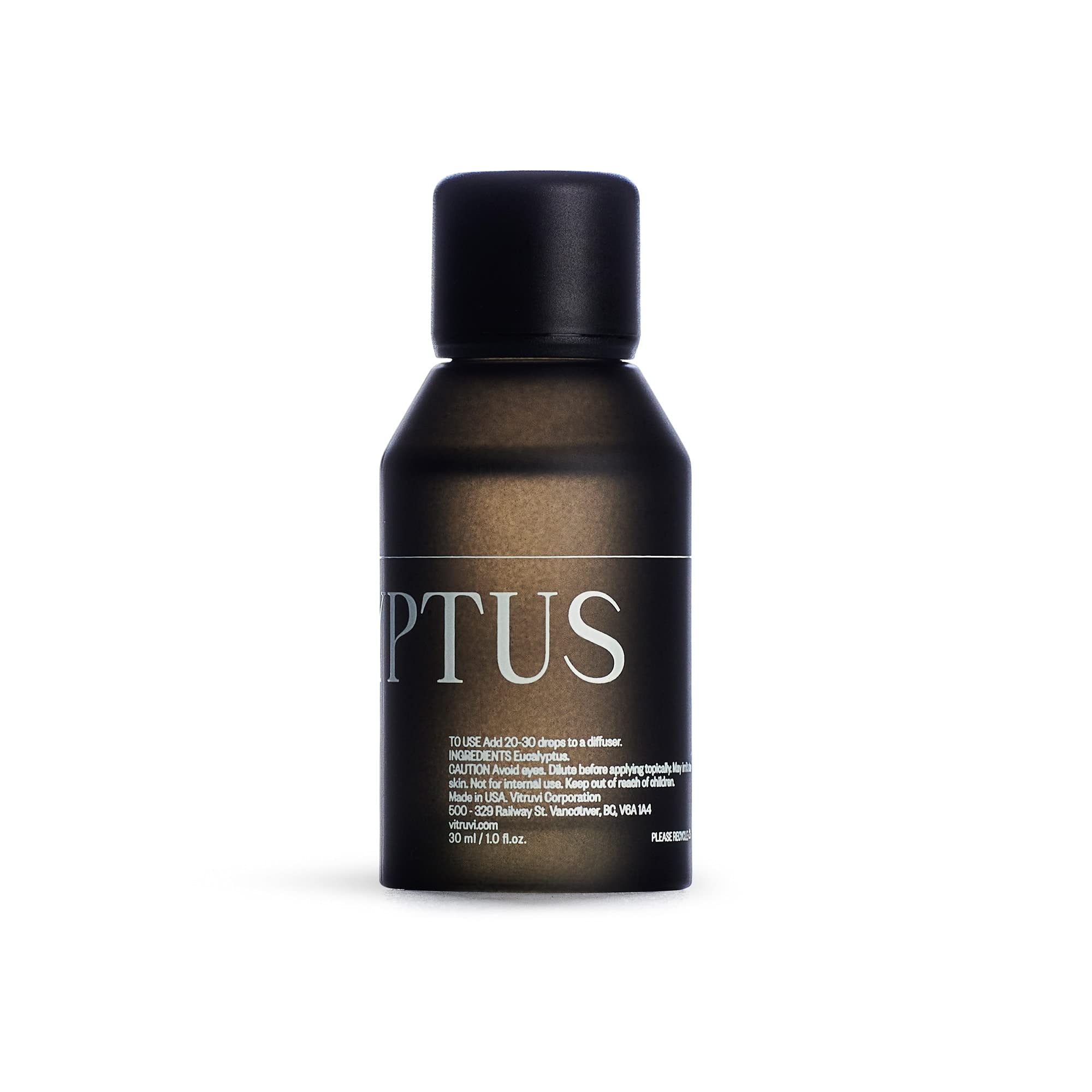 Vitruvi Eucalyptus oil studio shot—pair with botanicals for vibes.