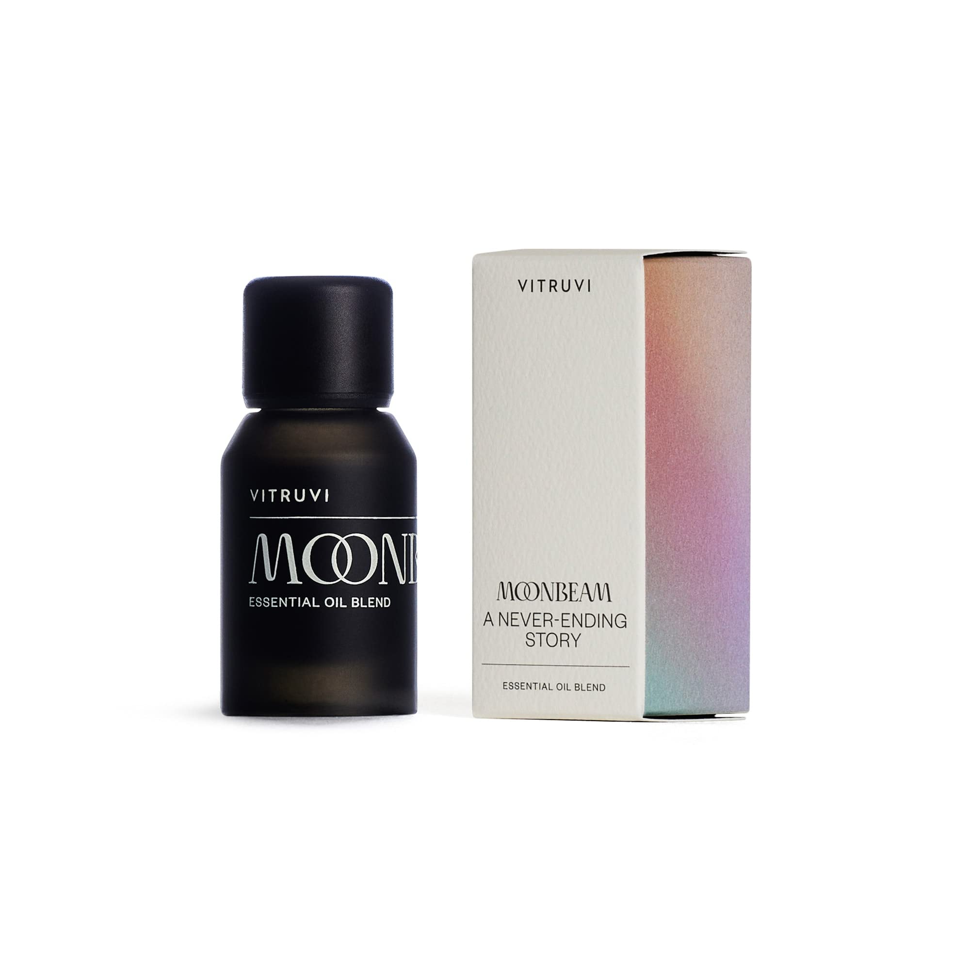 Vitruvi Moonbeam garden-inspired scene with rain-like fragrance notes.