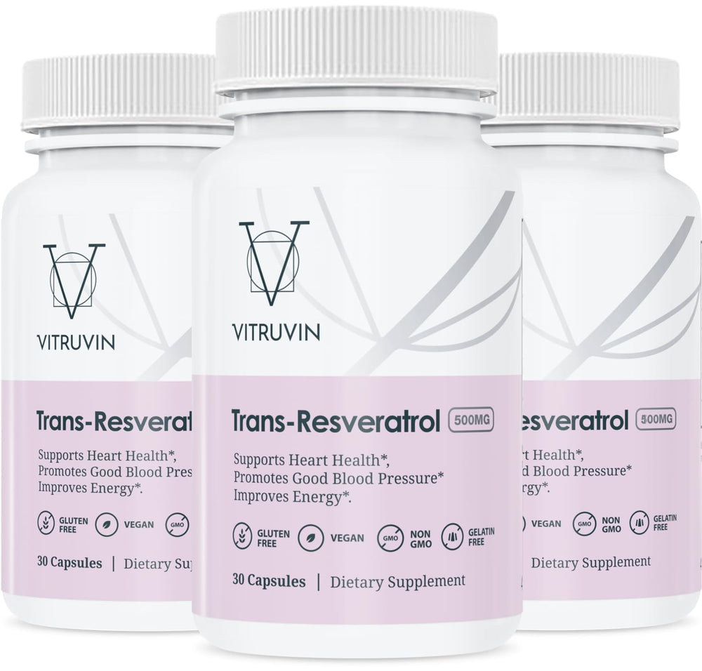 VITRUVIN Trans-Resveratrol bottle front view for daily wellness