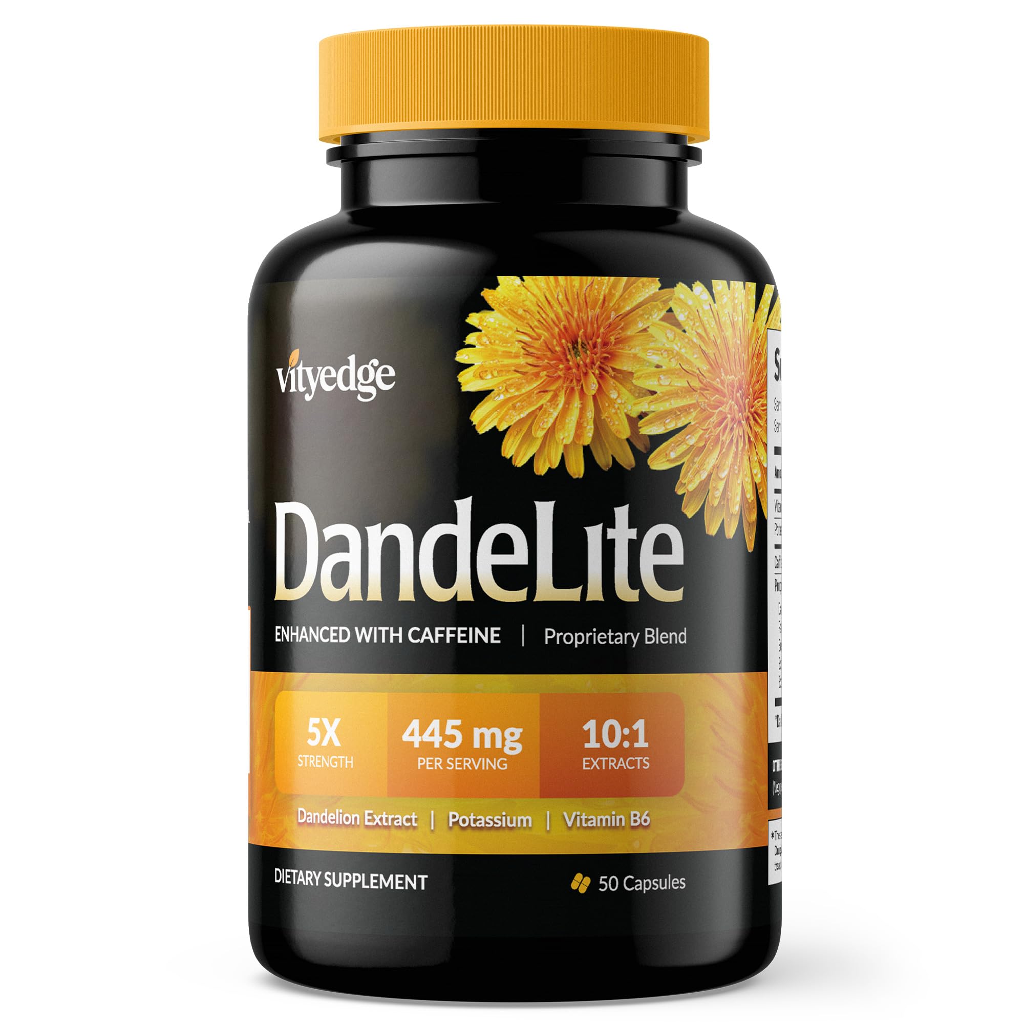 Vityedge bottle front highlighting daily support for leg comfort.