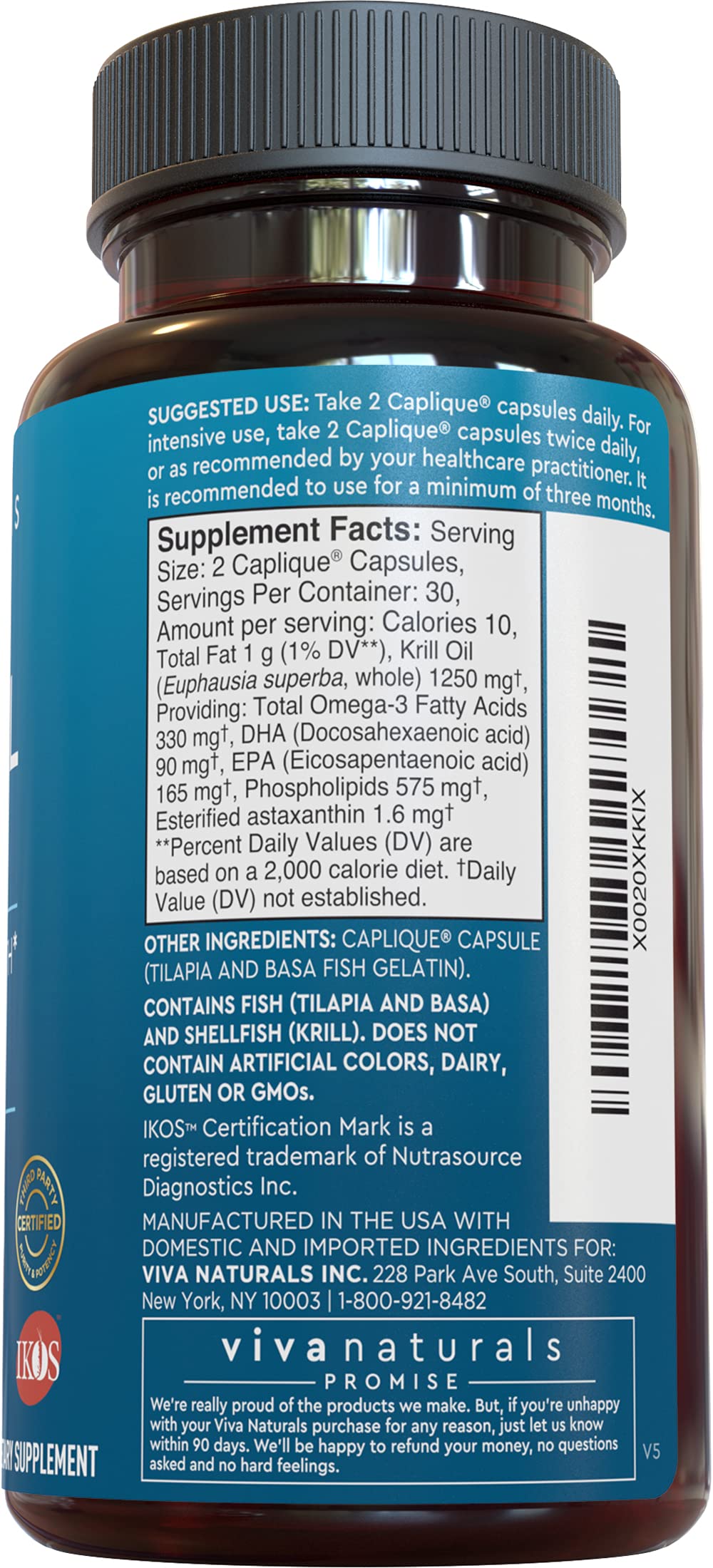 Viva Naturals product shown as no fishy aftertaste due to Caplique capsules