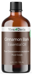Viva Doria Cinnamon Bark Oil bottle showcasing authentic aroma for aromatherapy and cooking.