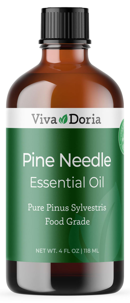 Viva Doria pine needle essential oil bottle front for diffusers and refreshing scents