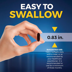 Viva Naturals softgels inside bottle for easy swallowing