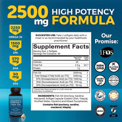 Viva Naturals Omega-3 bottle back label highlights EPA, DHA and DPA amounts per serving