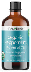 Viva Doria Peppermint Essential Oil bottle for precise drops and refreshing aroma
