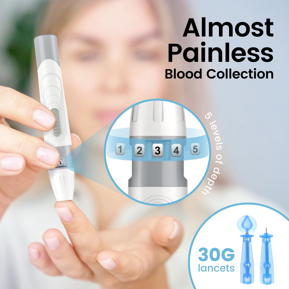 VivaGuard Ino test strips pack and lancets for the full kit.