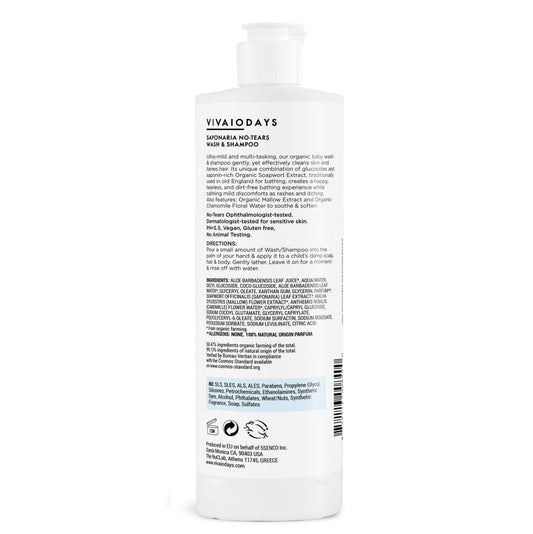 VIVAIODAYS Saponaria No-Tears Wash foam highlighting rich lather and easy rinse