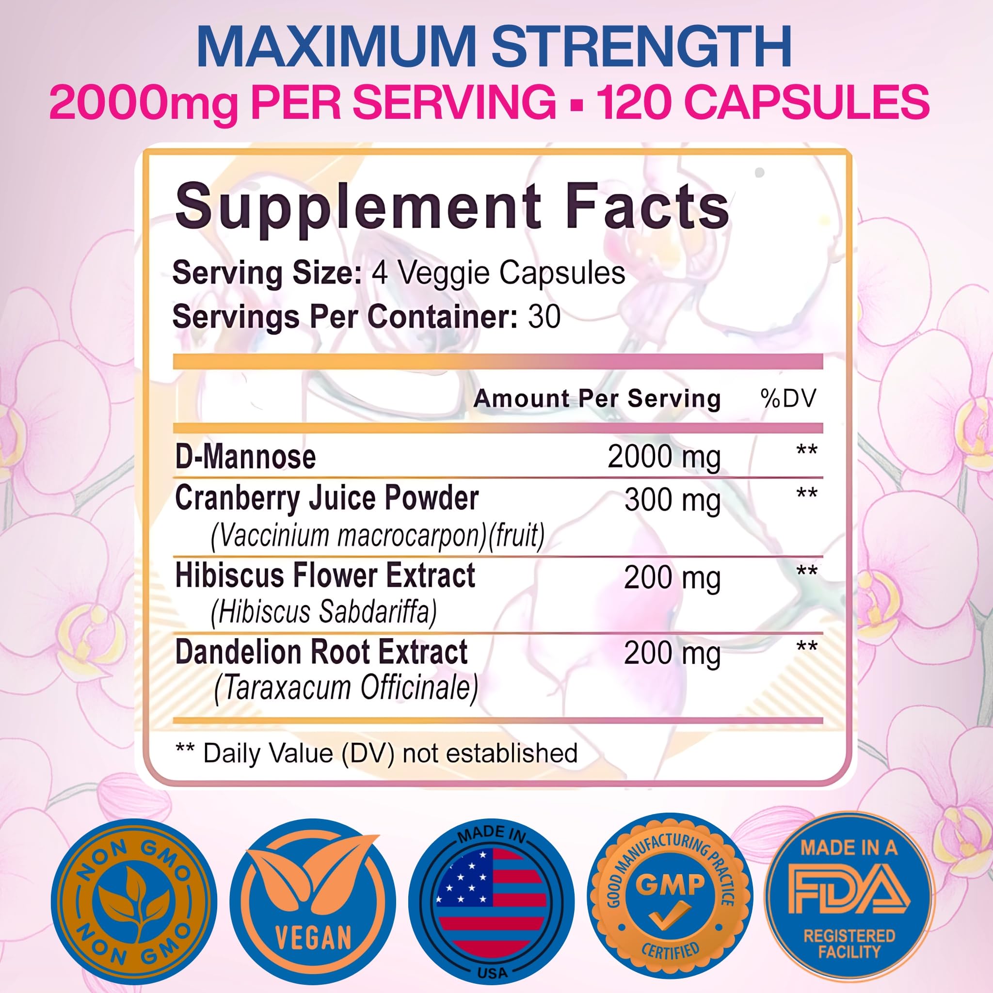 VIVANUTRA dmannose capsules pouring, convenient daily bladder comfort option.