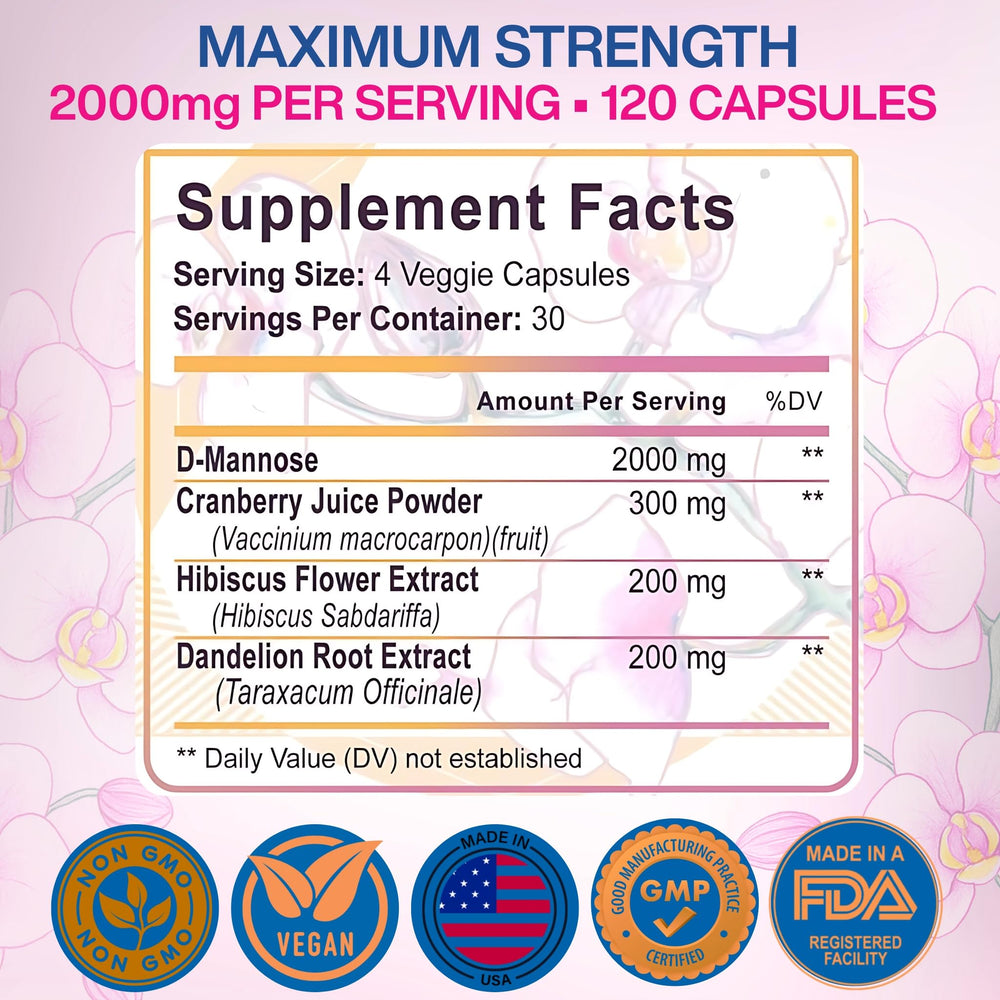 VIVANUTRA dmannose capsules pouring, convenient daily bladder comfort option.