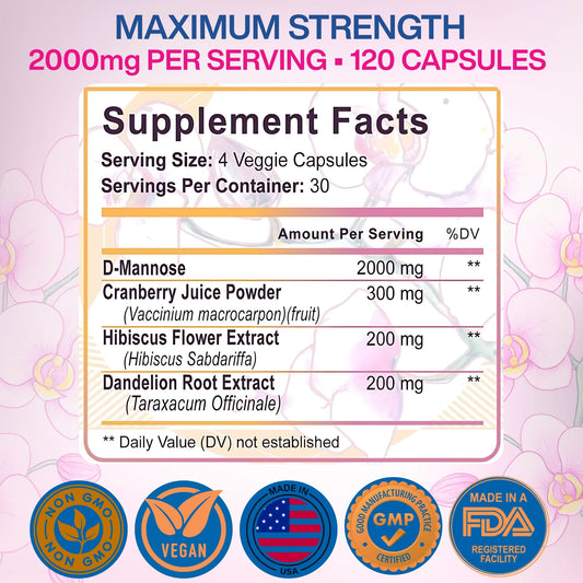 VIVANUTRA dmannose capsules pouring, convenient daily bladder comfort option.