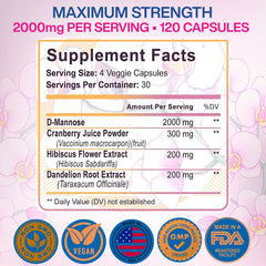 VIVANUTRA dmannose capsules pouring, convenient daily bladder comfort option.