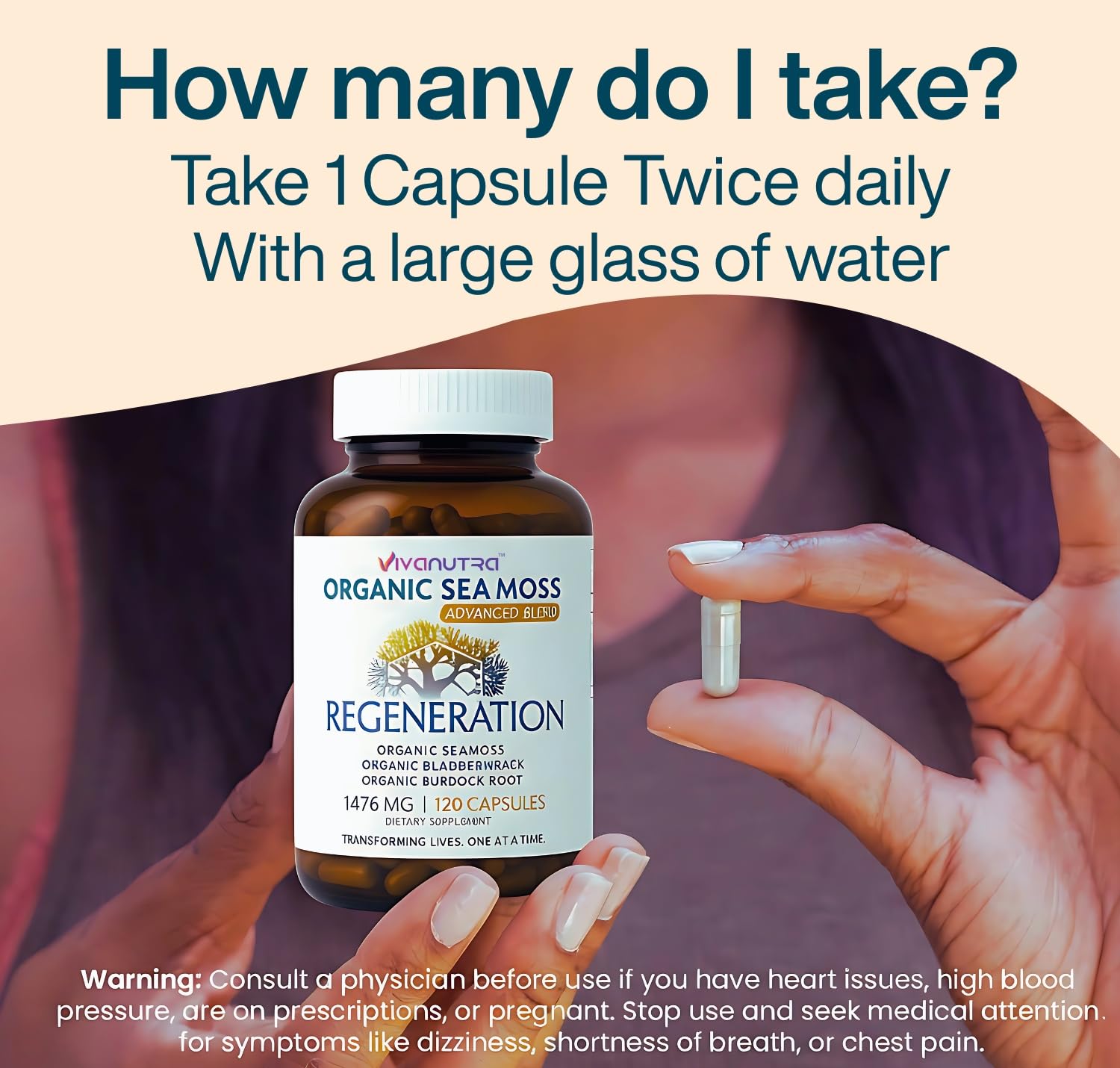 Vivanutra Sea Moss 3-in-1 blend emphasizes mineral-rich formula for wellness.