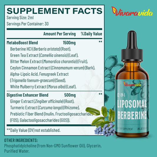 Vivaravida Berberine Drops dropper enables precise daily dosing