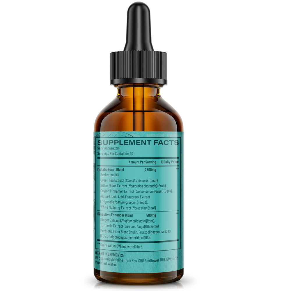 Vivaravida Berberine HCl Drops bottle highlights gluten-free and dairy-free formula