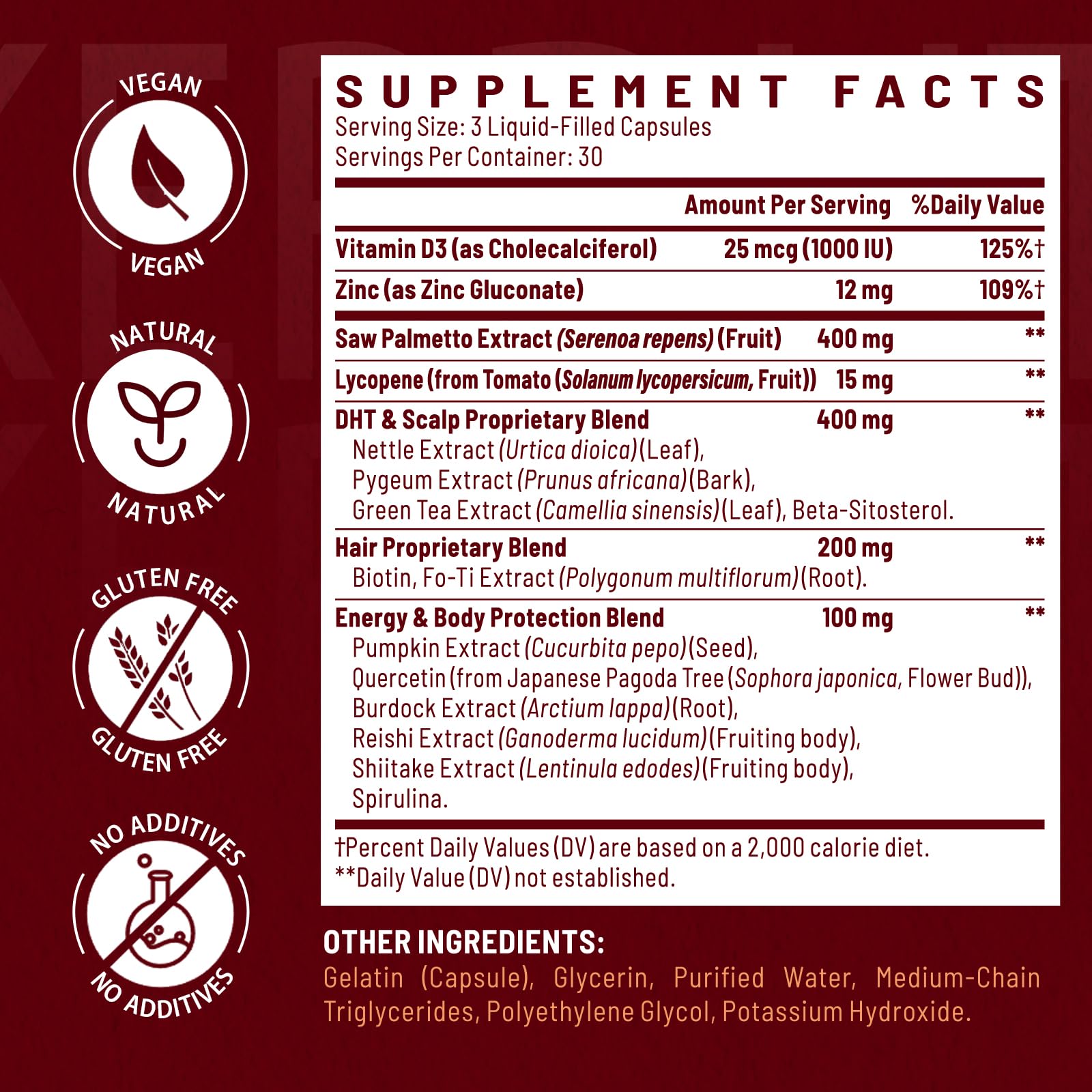 Vivaravida DHT Blocker liquid capsules closeup showing easy swallowing