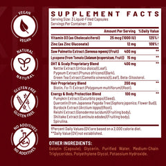 Vivaravida DHT Blocker liquid capsules closeup showing easy swallowing