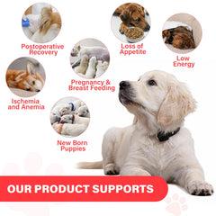 VivaElixir Iron Dog chewable close-up, gentle formula for sensitive stomachs.