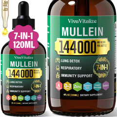 VivaVitalize Mullein Drops bottle pour for easy daily use and breath support.