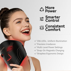 Vivchic mask worn with eye shields for relaxing sessions