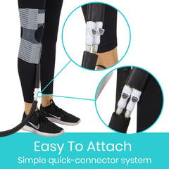 Vive knee pad with dimpled surface for even cold distribution.